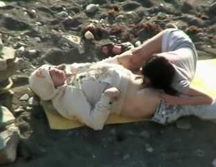Ukrainians have a xxx hookup on the naturist beach