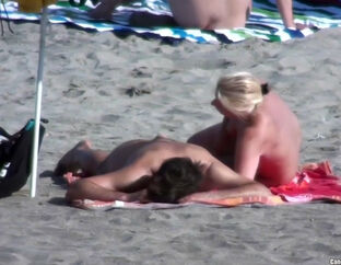Bare beach stunners with big melons from spy web cam spycam