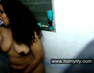 South Indian wifey in spycam in shower